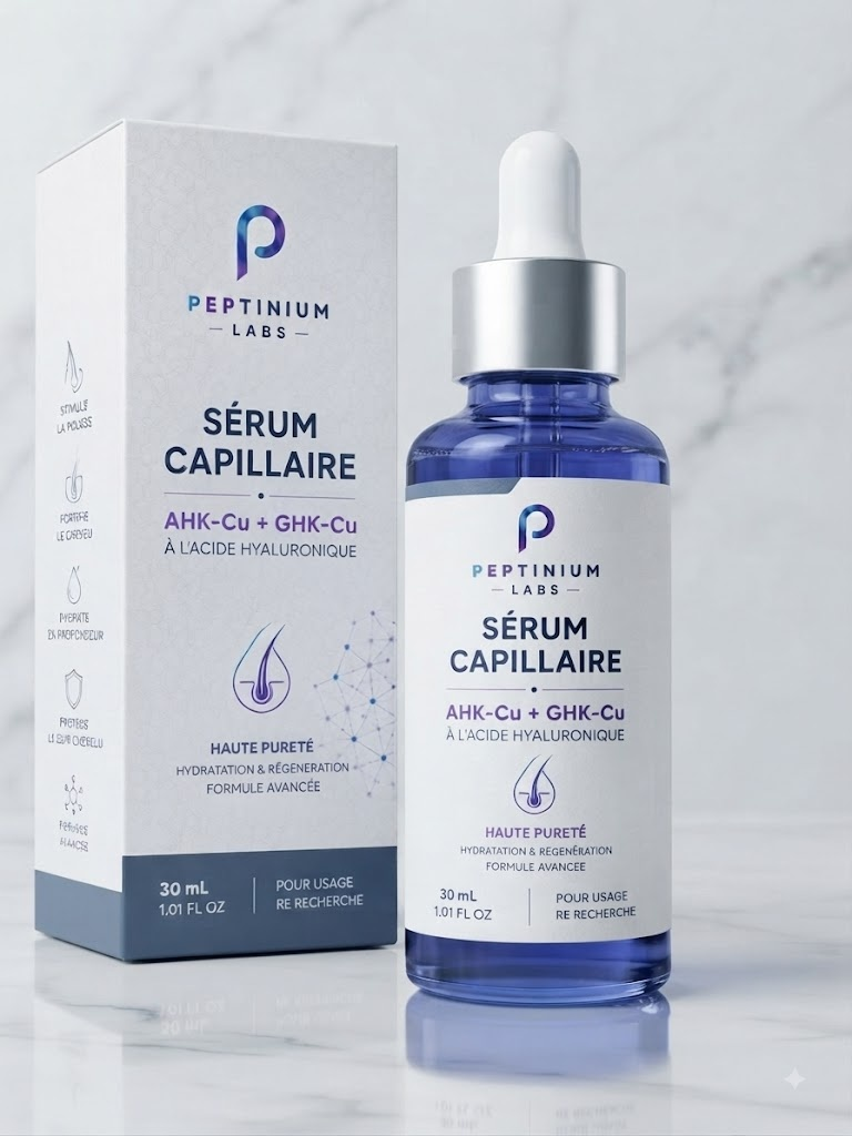 Flacon Sérum Capillaire AHK-Cu + GHK-Cu 30 mL — Research Use Only