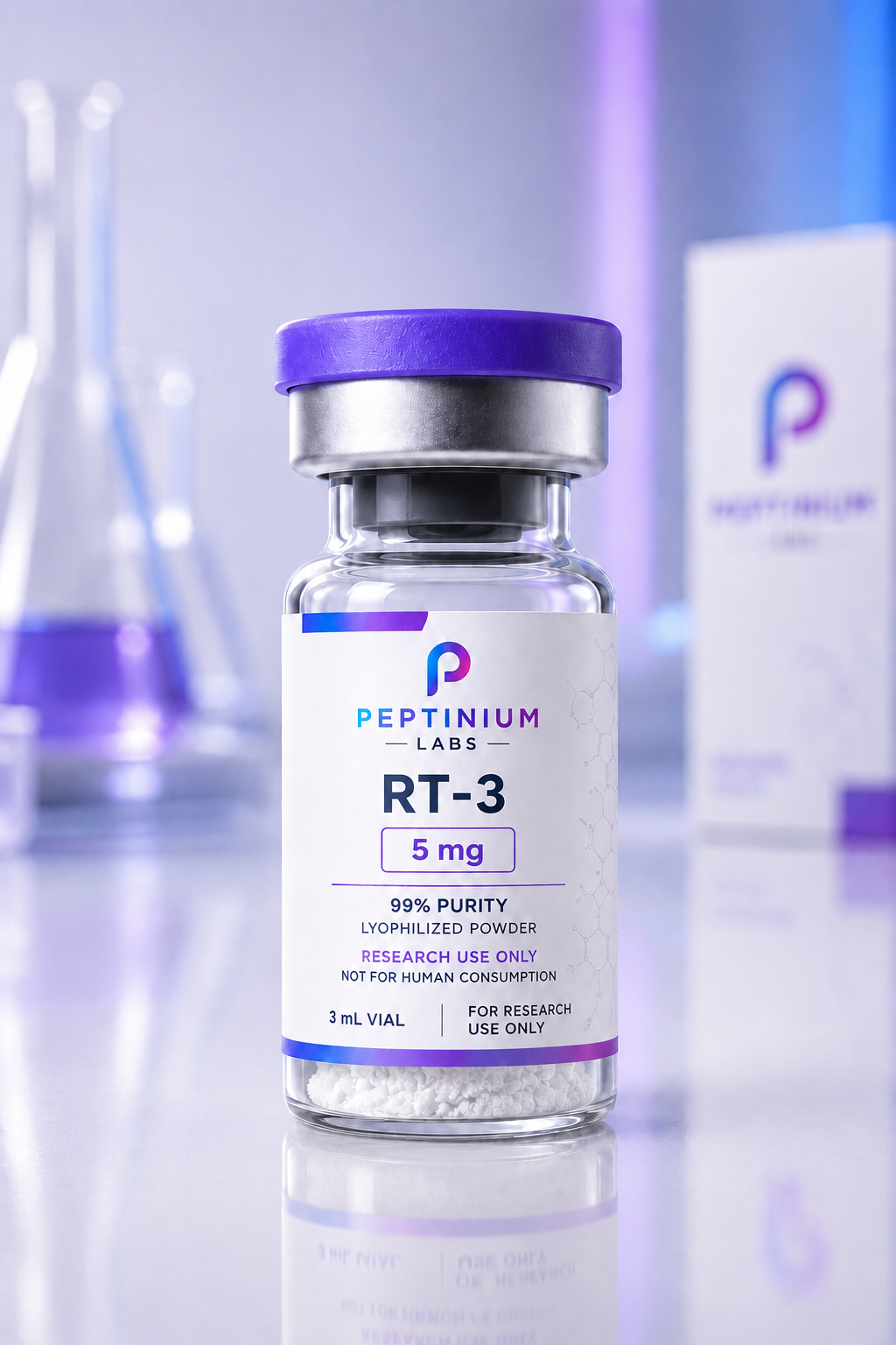 Flacon RT-3 5 mg — peptide de recherche Peptinium Labs (Research Use Only)
