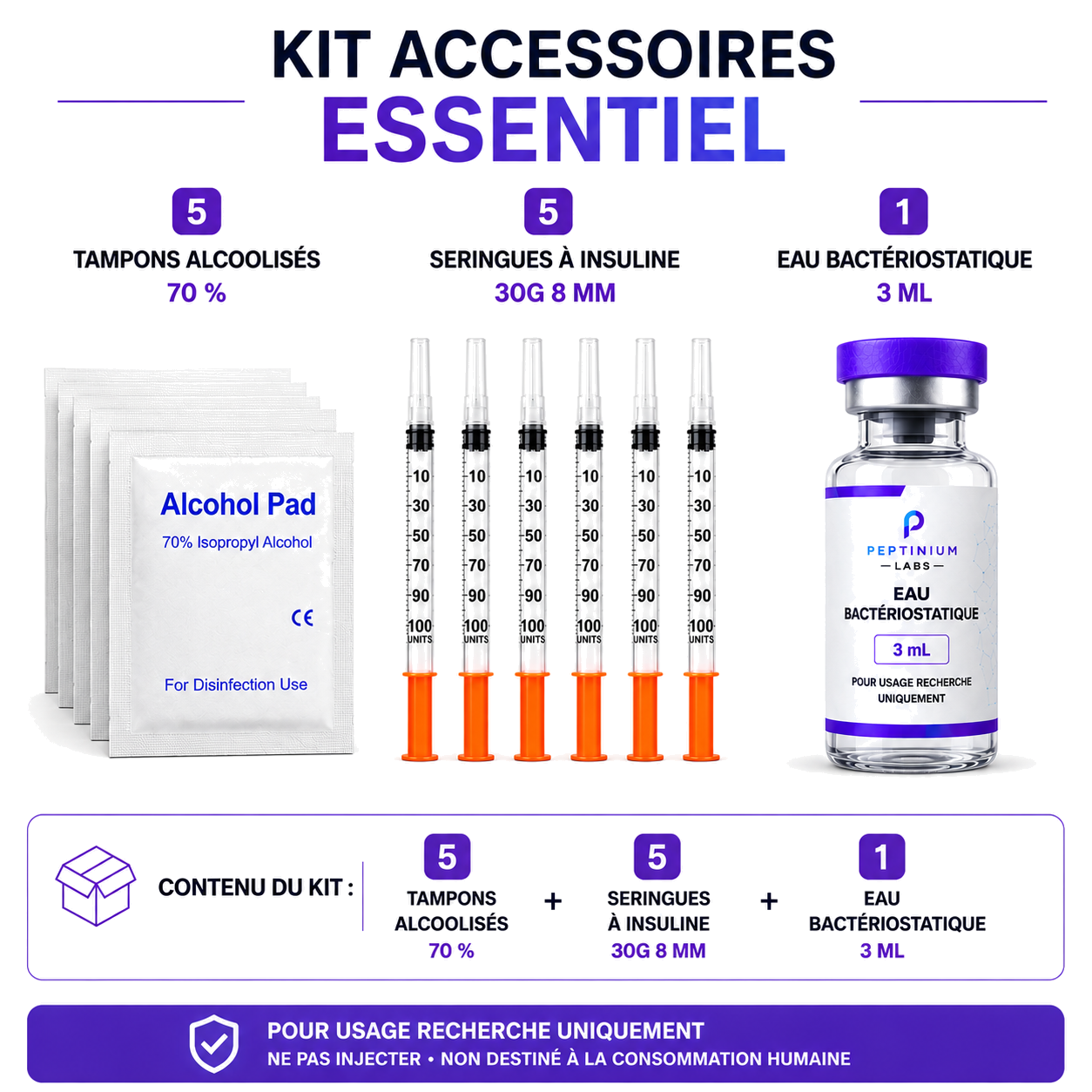 Pack Accessoires Essentiel — consommable de laboratoire Peptinium Labs