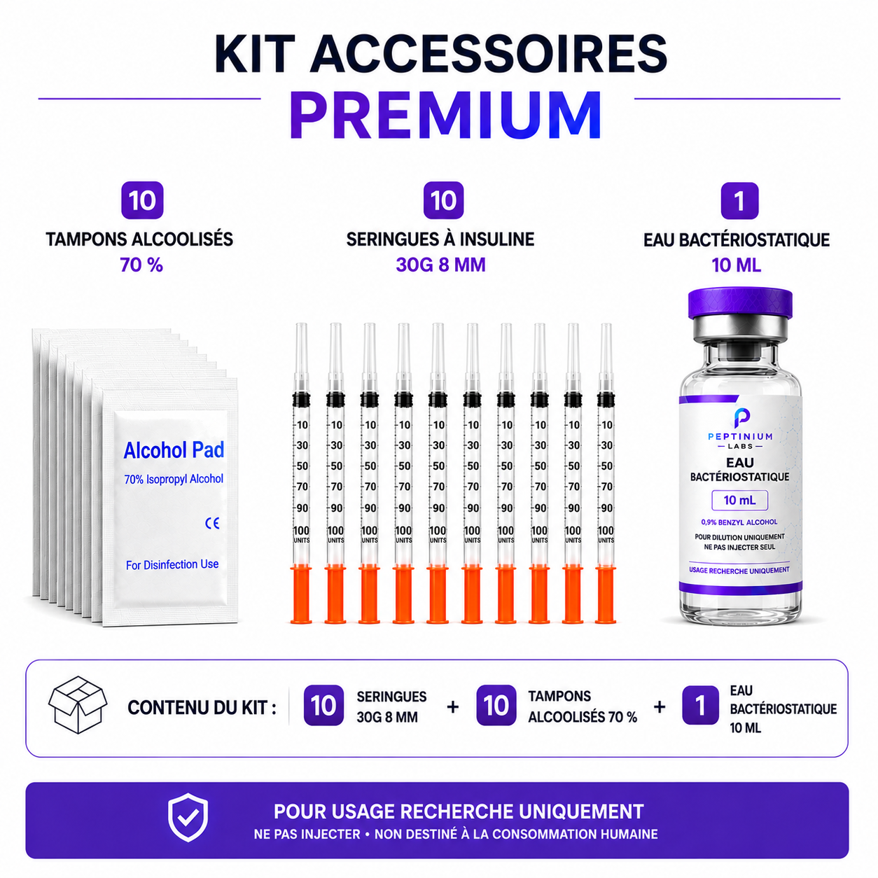 Pack Accessoires Premium — consommable de laboratoire Peptinium Labs