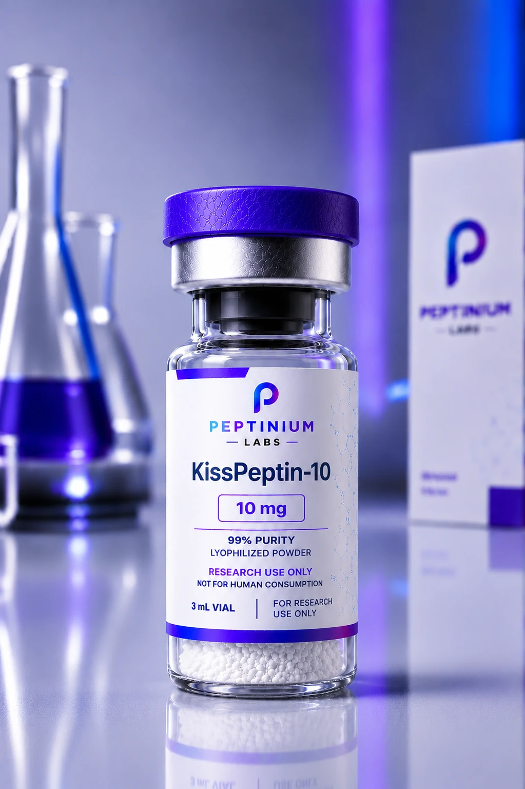 Flacon KissPeptin-10 10 mg — peptide de recherche Peptinium Labs (Research Use Only)