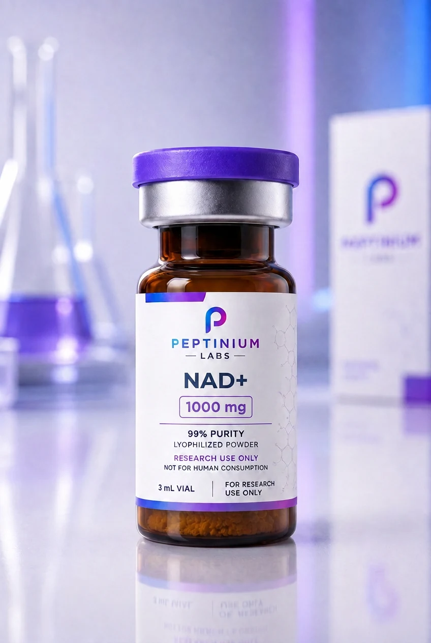 Flacon NAD+ 1000 mg — peptide de recherche Peptinium Labs (Research Use Only)