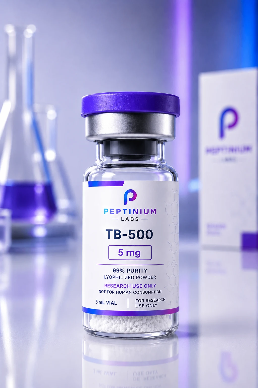 Flacon TB-500 5 mg — peptide de recherche Peptinium Labs (Research Use Only)
