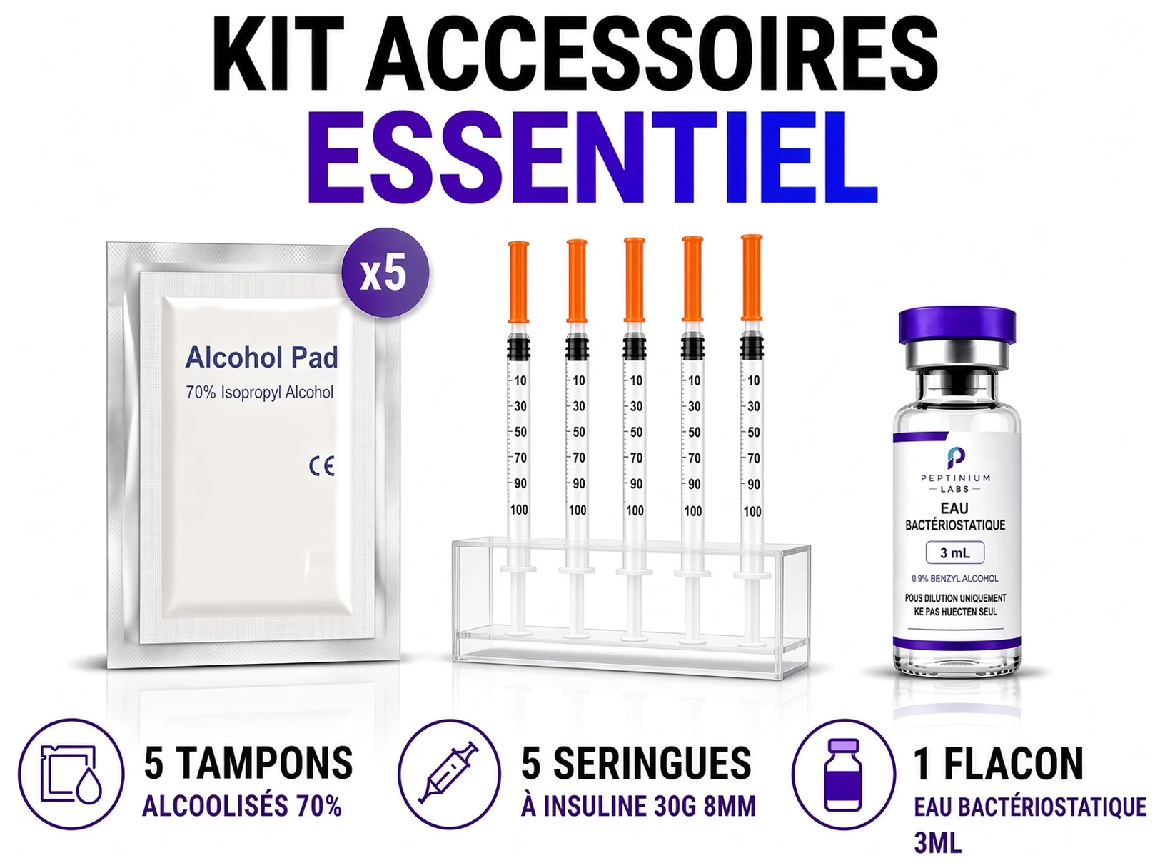 Pack Accessoires Essentiel — consommable de laboratoire Peptinium Labs