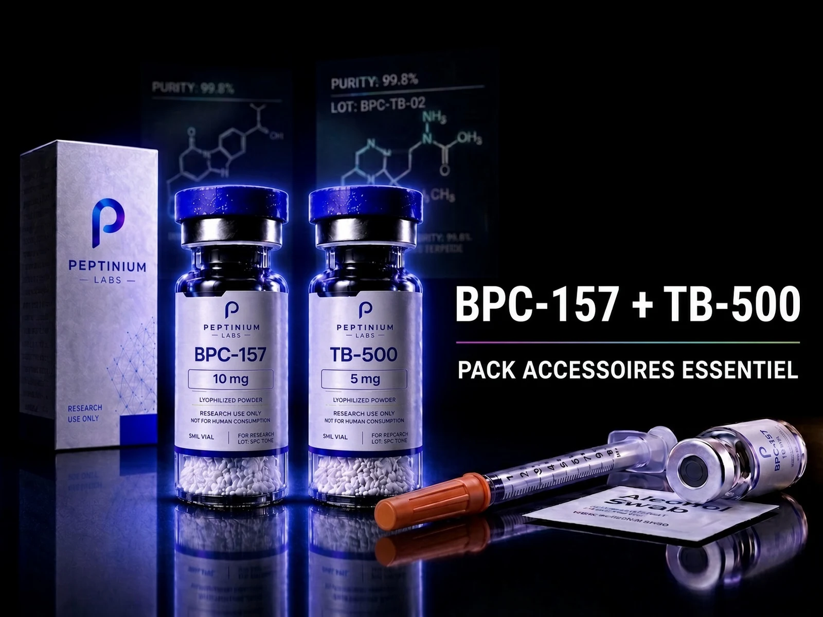 Flacon Pack Réparation Tissulaire Pack — peptide de recherche Peptinium Labs (Research Use Only)