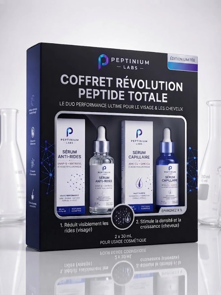 Flacon Pack Duo Sérums — Anti-Rides + Capillaire 2 × 30 mL — peptide de recherche Peptinium Labs (Research Use Only)