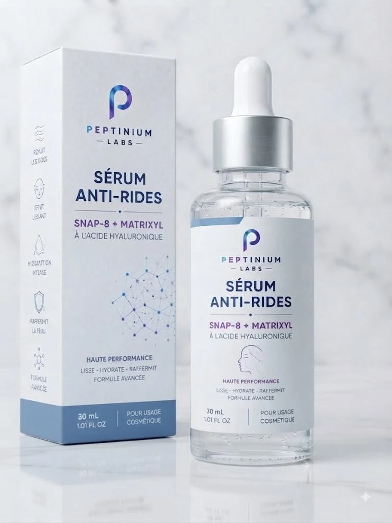 Flacon Sérum Anti-Rides SNAP-8 + Matrixyl 30 mL — peptide de recherche Peptinium Labs (Research Use Only)
