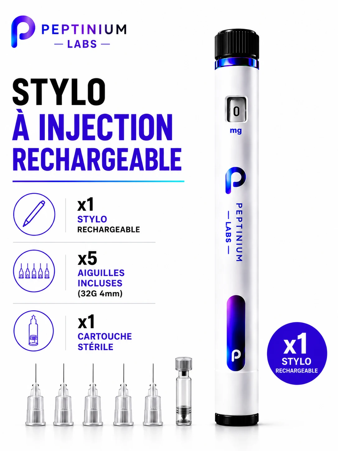 Stylo à injection — consommable de laboratoire Peptinium Labs