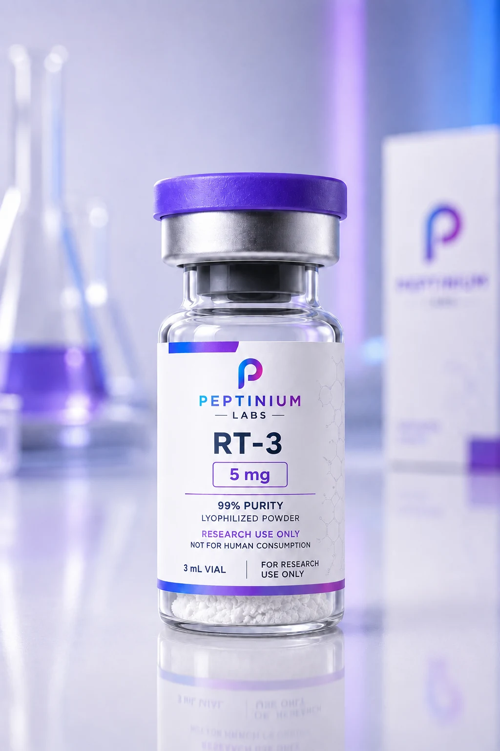 Flacon RT-3 5 mg — peptide de recherche Peptinium Labs (Research Use Only)